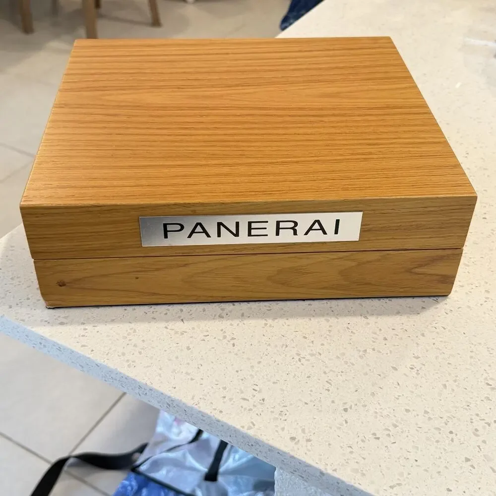 Panerai Brown Wood 6 Watches Display Presentation Storage Box Case Velvet Luxury